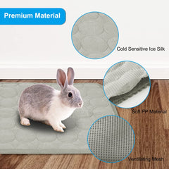 2PCS Summer Cooling Mat for Small Animals Bunny Guinea Pig 15.8x11.8 Grey