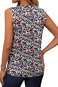 CRAZY GRID Women's Sleeveless Floral Slim Fit Tank Top Tee Violet Red Size XXL