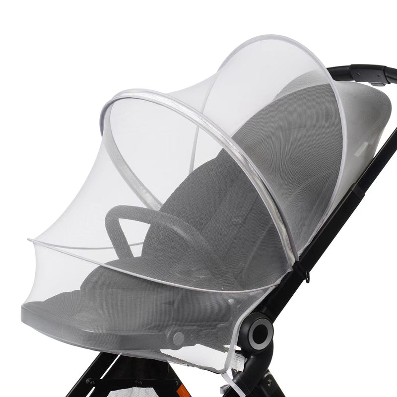 DUSHARKFUN Baby Mosquito Net Double Zipper Bassinet Stroller Cover White
