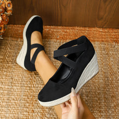 Lotgnimry Womens Espadrilles Sandals Closed Toe Wedge G-black/Suede US 6