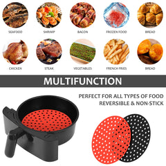 Viwehots Silicone Air Fryer Liners 8" Non Stick Reusable 4 Pack Mixed Colors