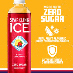 Sparkling Ice Berry Lemonade Sparkling Water Zero Sugar 17oz 12 Pack