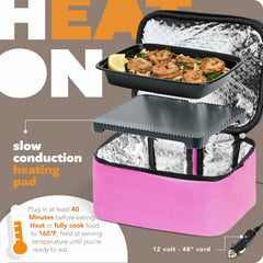 HOTLOGIC Mini XP Portable Electric Lunch Box Food Heater Pink 12V
