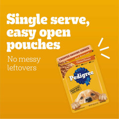 BestBy11/25 Pedigree Adult Soft Wet Dog Food Beef Bacon Cheese 3.5oz 16-Count