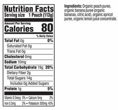 Plum Organics Stage 2 Baby Food Peach Banana Apricot 4oz Pouch Pack of 6