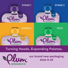 Plum Organics Stage 2 Baby Food Peach Banana Apricot 4oz Pouch Pack of 6