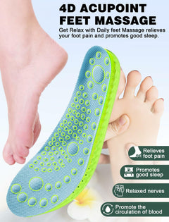 MARRDO 4D Cloud Soles Insoles Soft Shock Arch Support Blue Men 10-11 Women 11.5